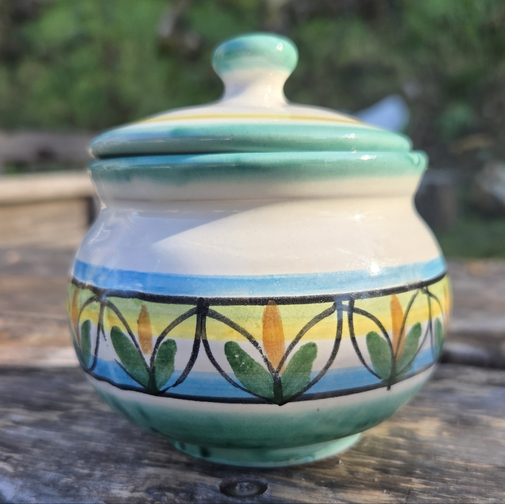 Ricco Deruta Style Handpainted Lidded Jar Amalfi Italy